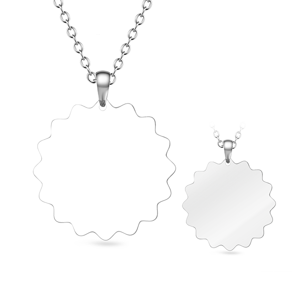 Stainless Steel Personalized Sunflower Color Photo&Text Necklace Adjustable 16”-20”