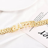12mm Watch Band Chain Double Layer Personalized Custom Gold Plated Name Bracelet