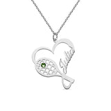 Racket 925 Sterling Silver Personalized Birthstone Heart Name Necklace Adjustable Chain 16"-20"