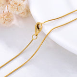 18k Solid Gold 0.7mm Snake Chain Necklace for Women Durable Strong Gold Chain Necklace