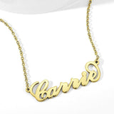 Collar de plata esterlina con nombre personalizado chapado en oro de 18 quilates