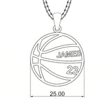 Basketball necklace with custom inspirational text