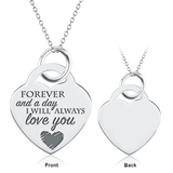 "Love ‘s Proverbs" Copper/925 Sterling Silver Personalized Heart Necklace-Adjustable 16”-20”