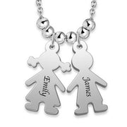 Children Charms 925 Sterling Silver Personalized Engraved Name Necklaces Adjustable 16”-20”