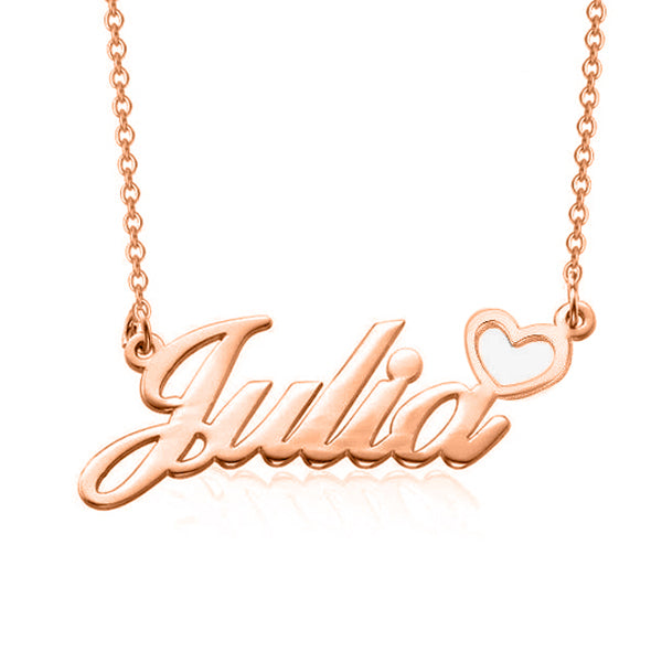 Julia 925 Sterling Silver Personalized Heart Name Necklace Adjustable Chain 18"-20"