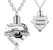 Custom Engraved Ashes Urn Necklace Heart-shaped Month Birthday Stone Keepsakes for Ashes Cremation Jewelry