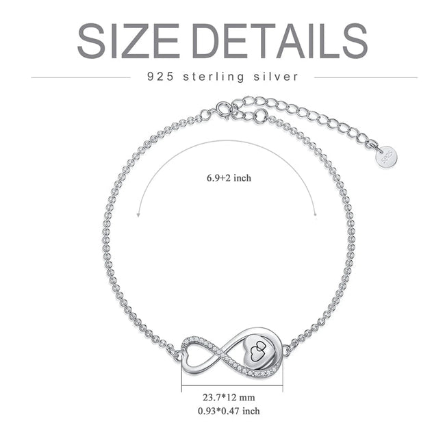 Infinity Urn Bracelet Sterling Silver Cremation Jewelry for Women Ashes Keepsake Dainty Memorial Gift