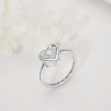 925 Sterling Silver Lab Opal Heart Urn Ring for Ashes Angel Wings Cremation Jewelry Memorial Keepsake Rings for Women Girls Gifts