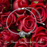 925 Sterling Silver Rose Flower Urn Bracelet for Loved Ones Ashes Cremation Keepsake Bracelet Memorial Jewelry Gift for Women