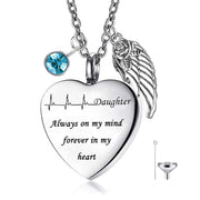 Custom Messages Ashes Urn Pendant Necklace S925 Sterling Silver Heart-Shaped Cremation Jewelry