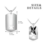 Stainless Steel Personalized Color Photo&Text Necklace with Footprint Adjustable 16”-20”