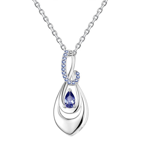 925 Sterling Silver Ash Necklace Memorial Teardrop CZ Keepsake Pendant Infinity Urn Necklace for Ashes for Women Cremation Jewelry