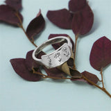 Sterling Silver Birth Month Flower Ring Custom Personalized Birth Flower Ring Birthday Gift For Her