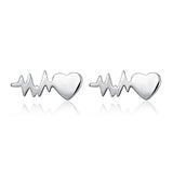 Lifeline Pulse Heartbeat Earrings Sterling Silver Nurse Jewelry Gift