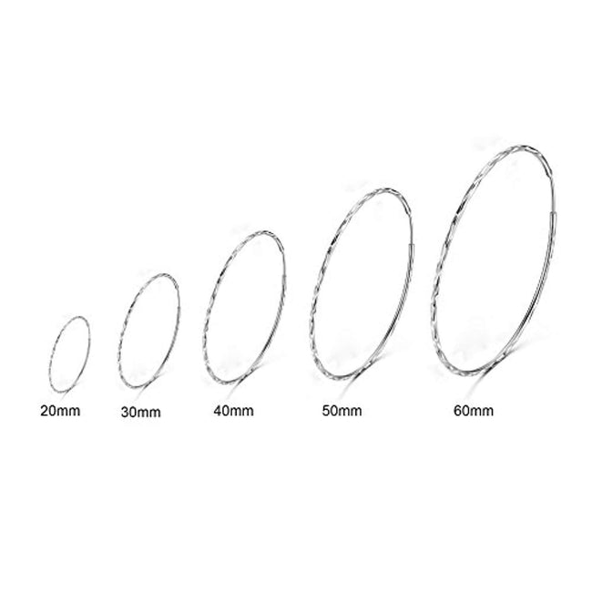 925 Sterling Silver Circle Endless Hoop Earrings for Women Girls
