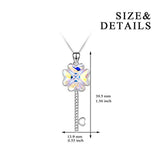 Key Necklace The Key to Your Heart Pendant Four-Leaf Clover Necklace with Crystal