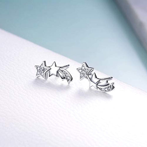 Sterling Silver Mini Star Stud Earrings
