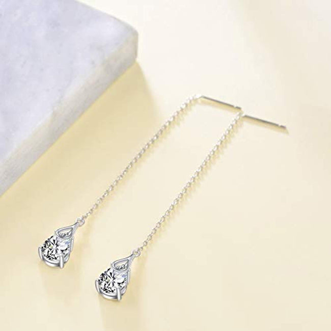 Copy of Sterling Silver Threader Earrings,Teardrop\Cross\Line\Ear Cuff Threader Earrings for Women Girls
