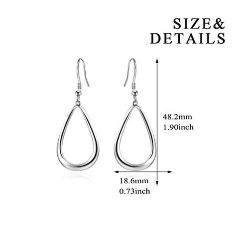 925 Sterling Silver Hoop Drop Earrings Jewelry for Women Girls