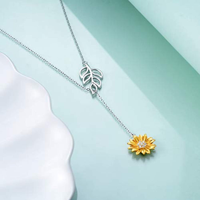 Sterling Silver Sunflower Necklace Series for Women Girls You are My Sunshine