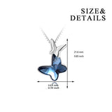 Butterfly Pendant Necklace with Blue Crystal