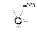 925 Sterling Silver Multi Color Round Simple Pendants with Crystals