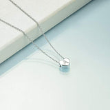 Sterling Silver Initial Alphabet Letter A Heart Choker Necklace