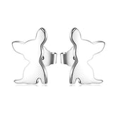 Sterling Silver Chihuahua Dog Stud Earrings