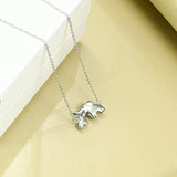 Elephant Pendant Necklace 925 Sterling Silver for Women Girls