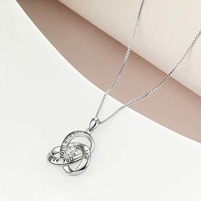 Celtic Knot Pendant I Love You to The Moon and Back Sterling Silver Necklace