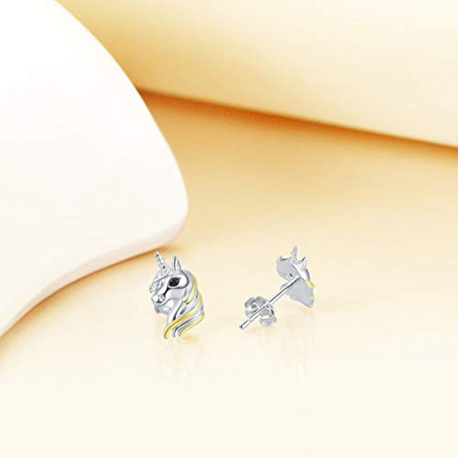 Unicorn Stud Earrings Sterling Silver for Women Or Girls