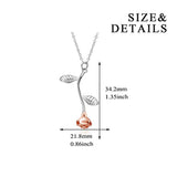 Sterling Silver Jewelry 3D Rose Flower Pendant Necklace 18 inch
