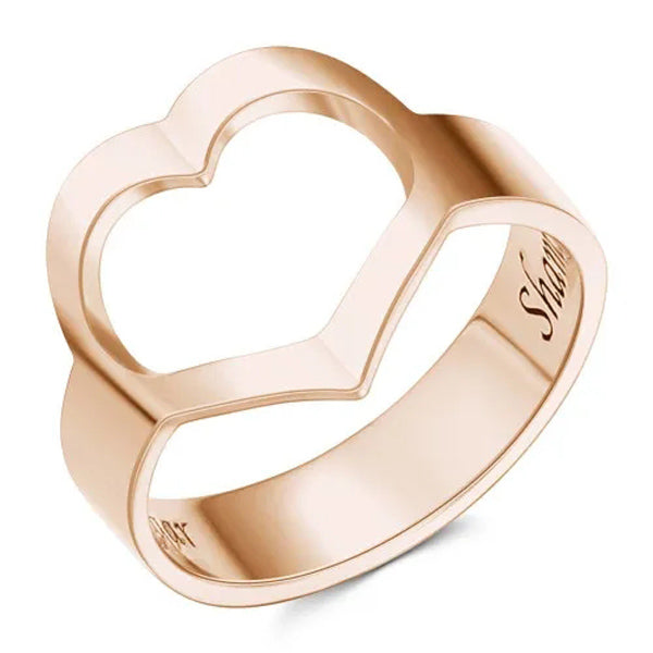 Heart 925 Sterling Silver Personalized Engraved Name Ring