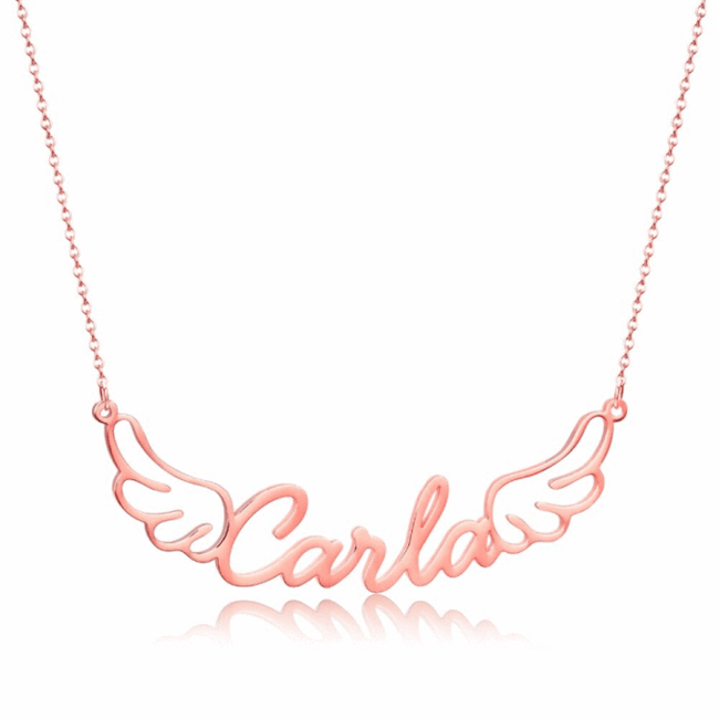 Personalized Angel Wings Name Necklace