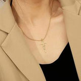 Copper/Sterling Silver Cross Necklace with a meaningful word