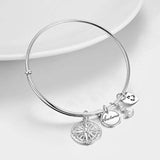 Sterling Silver Nautical Anchor and Compass Bracelets Expandable Bangles for Women