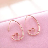 Rose Gold Plated Sterling Silver Love Earrings Jewelry with Cubic Zircon