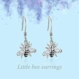 Bee Necklace Sterling Silver Honeybee Earrings