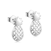 925 Sterling Silver Pineapple Stud Earrings Jewelry for Women Girl kid Ear Stud