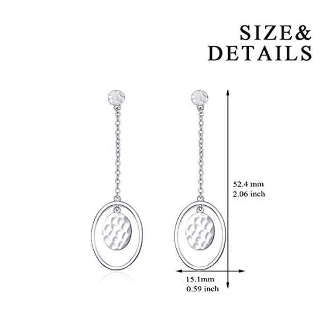 Threader Earrings Tassel Dangle Drop 925 Sterling Silver Earring for Women