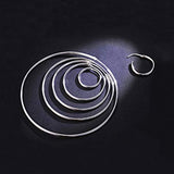 Hoop Earrings Sterling Silver  Circle Endless Earrings Diameter 20,30,40,50,60mm