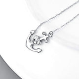 925 Sterling Silver Anchor Pendant 18" Necklace Nautical Jewelry for Women Girls