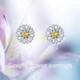 Sun Flower Series Earrings Studs with Crystal