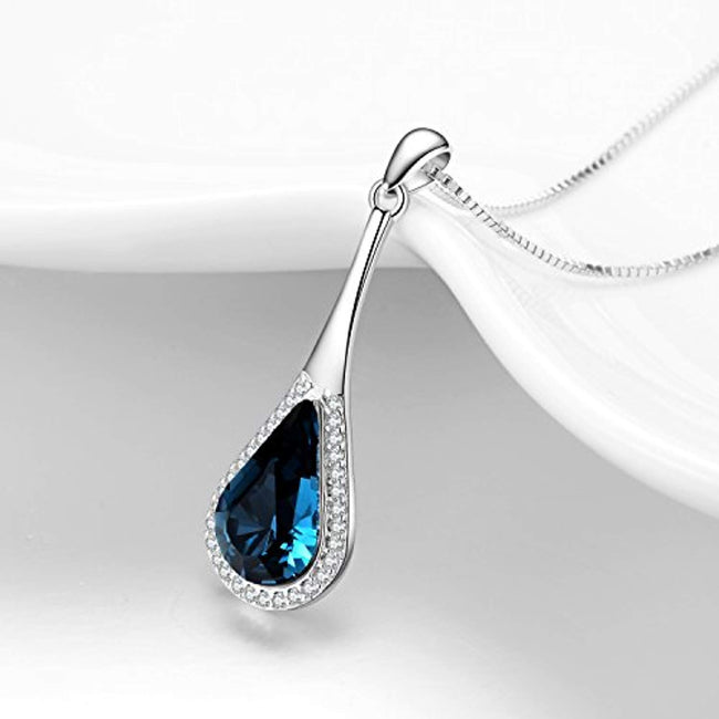 Teardrop Necklace with Crystals Jewelry for Women