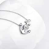 925 Sterling Silver Anchor Pendant 18" Necklace Nautical Jewelry for Women Girls