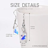Sterling Silver Infinity Dangle Drop Earrings with Crystals Fine Jewelry Gift for Women Girls