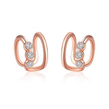 Ear Cuffs for Non Pierced Ears Rose Gold Plated Earrings with Crystal