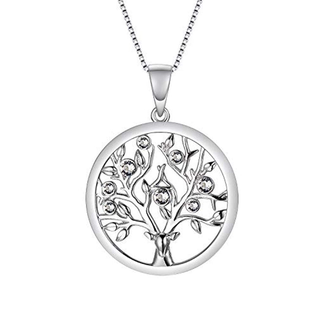 Tree of Life Necklace Family Tree Jewelry Made with Crystals Fine Jewelry Gift for Women Teen Girls