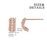 Rose Gold 925 Sterling Silver Earrings Stud for Women(Cubic Zirconia Earrings)