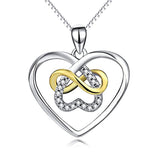 925 Sterling Silver Platinum Polished Eternal Celtic Knot Cross Pendant Necklace 18"